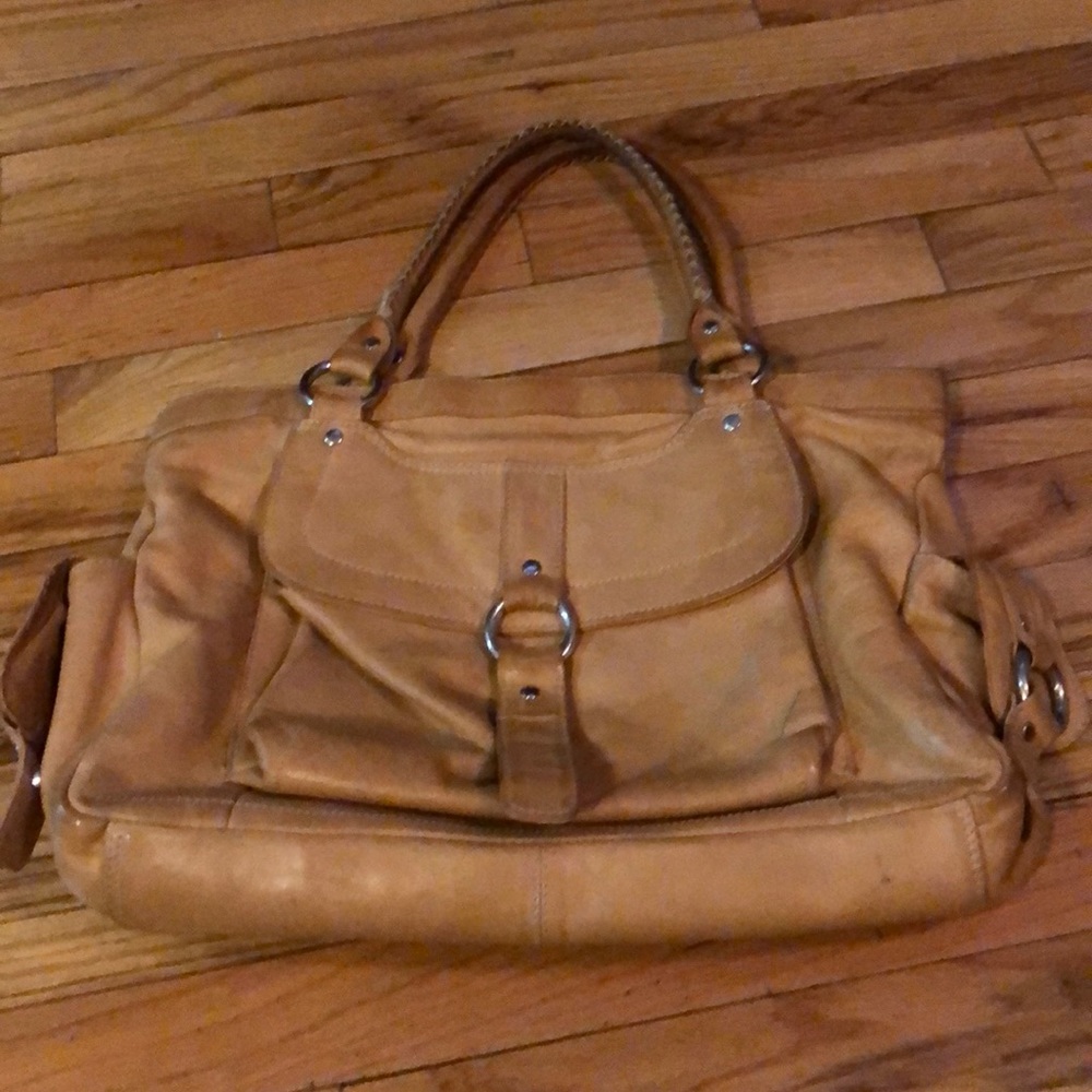 No brand real leather bag